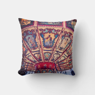 Vintage Chairs Swing Fairground Ride Cushion