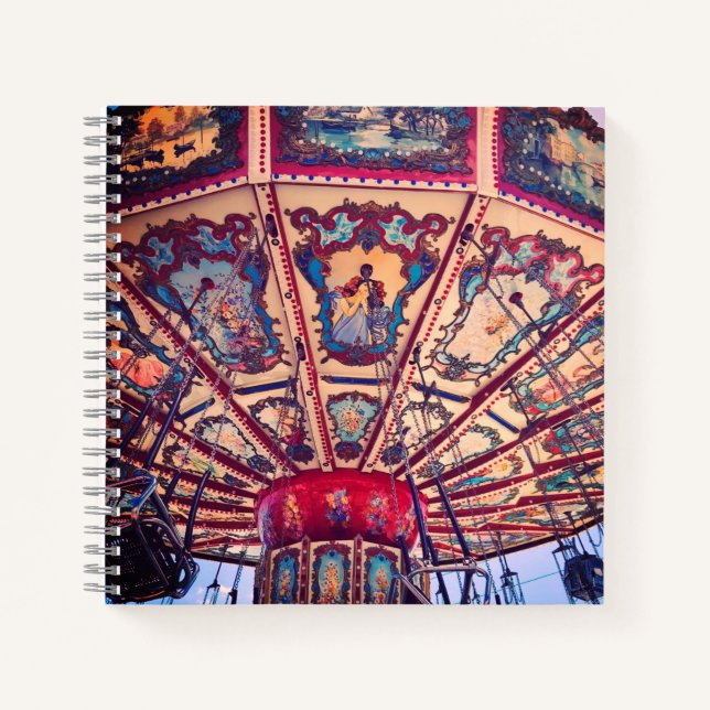 Vintage Chairs Swing Fairground Ride Notebook (Front)