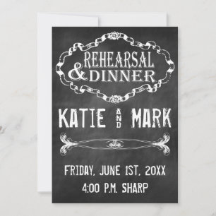 Vintage Chalk Rehearsal Invitation