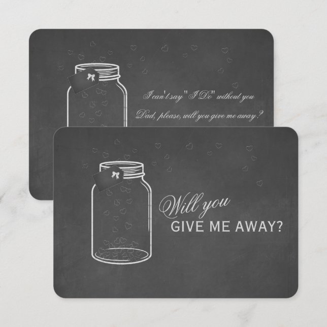 Vintage Chalk Will You Give Me Away Invitation (Front/Back)