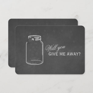 Vintage Chalk Will You Give Me Away Invitation