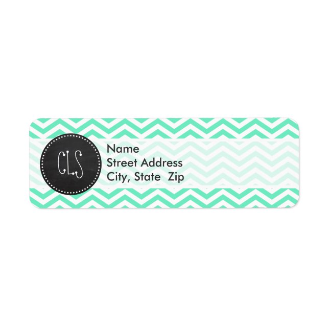 Vintage Chalkboard; Aquamarine Chevron; zig zag (Front)