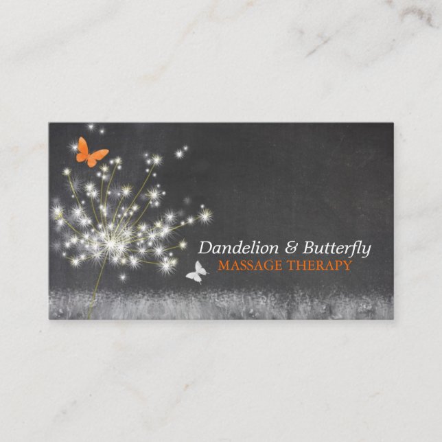 Vintage Chalkboard Art Trendy Business Card (Front)