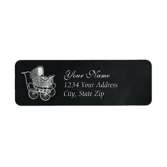 Vintage Chalkboard Baby Carriage (Front)