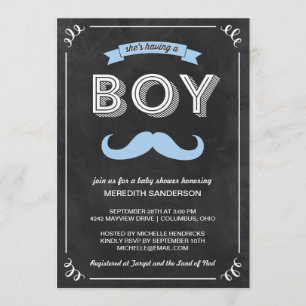 Vintage Chalkboard Baby Shower Invitation