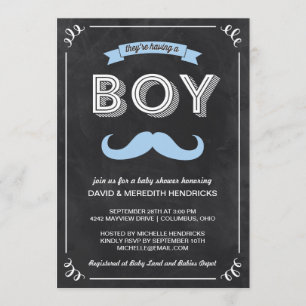 Vintage Chalkboard Baby Shower Invitation