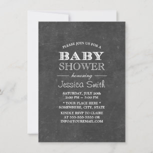 Vintage Chalkboard Baby Shower Invitation