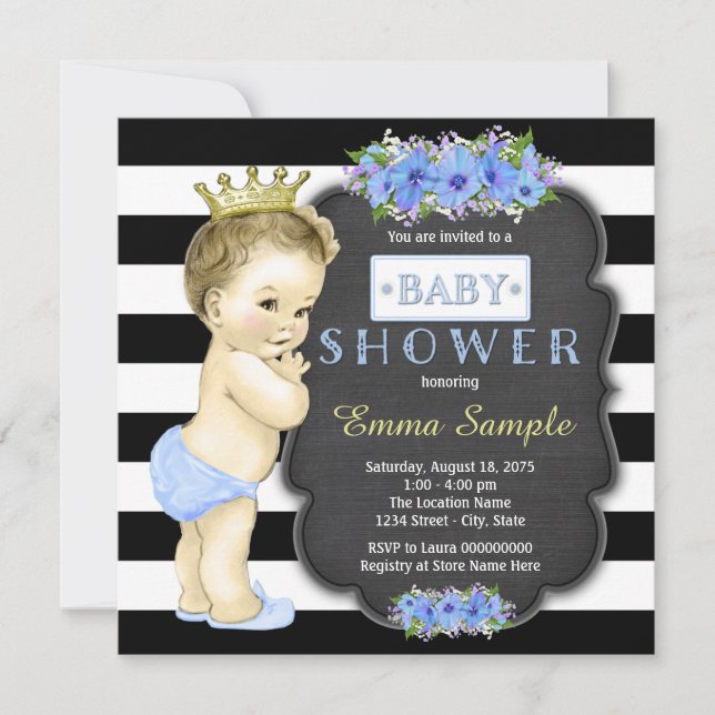 Vintage Chalkboard Baby Shower Invitation (Front)