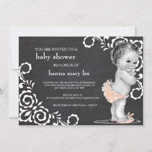 Vintage Chalkboard Baby Shower Party Invitation