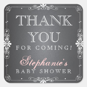 Vintage Chalkboard Baby Thank You Favour Stickers