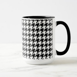 Vintage Chalkboard Black Houndstooth Mug