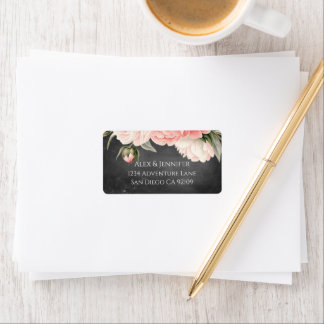 Vintage Chalkboard Boho Floral wedding Label