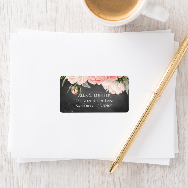 Vintage Chalkboard Boho Floral wedding  Label (Insitu)