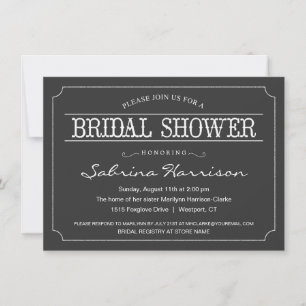 Vintage Chalkboard Bridal Shower Invitations