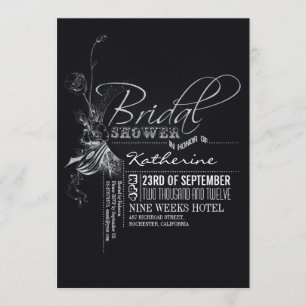 Vintage Chalkboard Bridal Shower Invites
