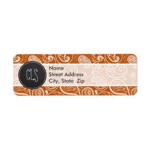 Vintage Chalkboard Burnt Orange Paisley; Floral