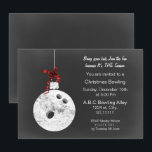 Vintage Chalkboard Christmas Bowling Invitations<br><div class="desc">Vintage Chalkboard Christmas Bowling Event , Bowling Invitations , bowling ball Sports holiday party invite</div>