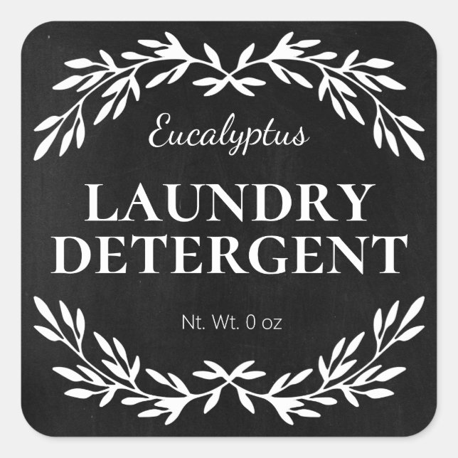 Vintage Chalkboard DIY Laundry Detergent Labels (Front)