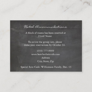 Vintage Chalkboard Dove Hotel Enclosure Cards