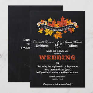 Vintage Chalkboard Fall wedding invite