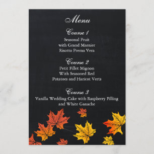 Vintage Chalkboard fall wedding menu cards