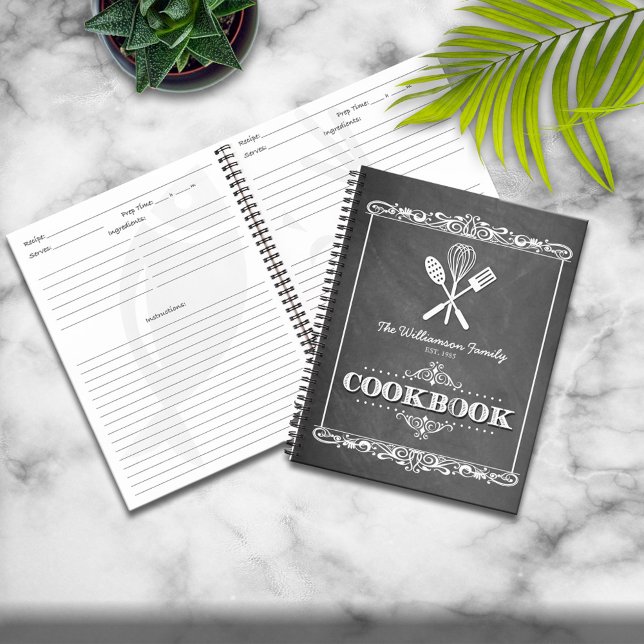Vintage Chalkboard Family Cookbook Recipe Notebook (Creator Uploaded)