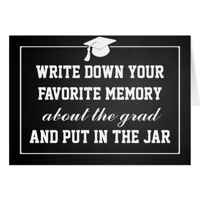 Vintage Chalkboard Graduate Hat Memory Jar (Front Horizontal)