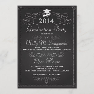 Vintage Chalkboard Graduation Invitation