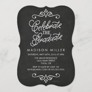 Vintage Chalkboard Graduation Party Invitation