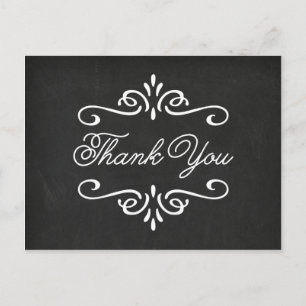 Vintage Chalkboard Graduation Thank You Postcard