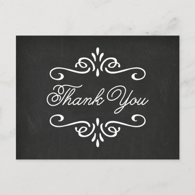 Vintage Chalkboard | Graduation Thank You Postcard (Front)