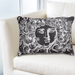 vintage chalkboard Greek mythology Gorgon medusa Decorative Cushion