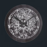 vintage chalkboard Greek mythology Gorgon medusa Round Clock<br><div class="desc">blackboard art medusa hair fashion accessories.
vintage chalkboard Greek mythology Gorgon medusa home decor and medusa gifts for greek mythology lovers.</div>