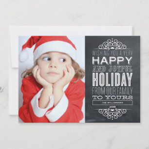 VINTAGE CHALKBOARD   HOLIDAY PHOTO CARD