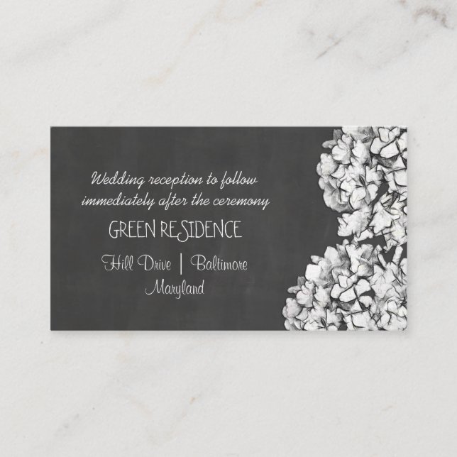 Vintage Chalkboard Hydrangeas Wedding Insert (Front)