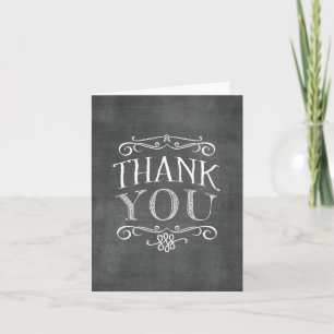 Vintage Chalkboard Lettering Thank You Card