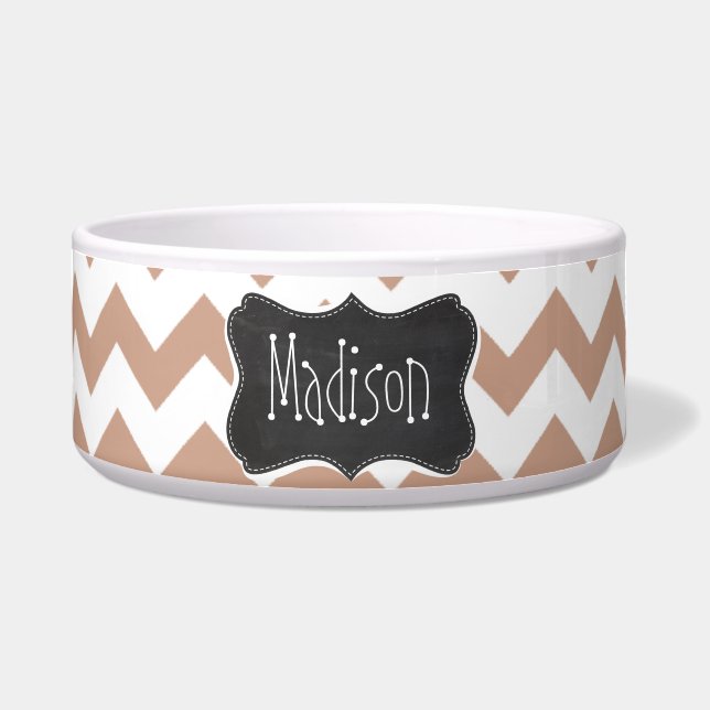 Vintage Chalkboard look; Brown Chevron Pattern (Front)