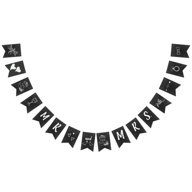 Vintage Chalkboard Look Wedding Bunting Bunting (All)