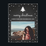 Vintage Chalkboard Merry Christmas | Tree Photo Holiday Postcard<br><div class="desc">Vintage Chalkboard Merry Christmas | Tree Photo</div>