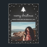 Vintage Chalkboard Merry Christmas | Tree Photo Holiday Postcard<br><div class="desc">Vintage Chalkboard Merry Christmas | Tree Photo</div>