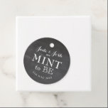 Vintage Chalkboard Mint to Be Wedding Favour Tag<br><div class="desc">Vintage style white text feels rustic and sweet on this chalkboard style wedding favour tag that put the couples name together with the clever saying “mint to be” making it an ideal favour tag for minty flavoued favours.</div>