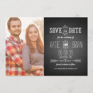 Vintage Chalkboard   Photo Save the Date Card