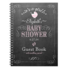 Vintage Chalkboard Pink Baby Shower Guest Book-