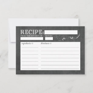 Vintage Chalkboard Recipe Card