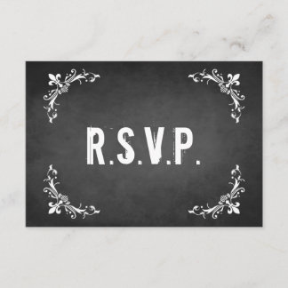 Vintage Chalkboard RSVP Card