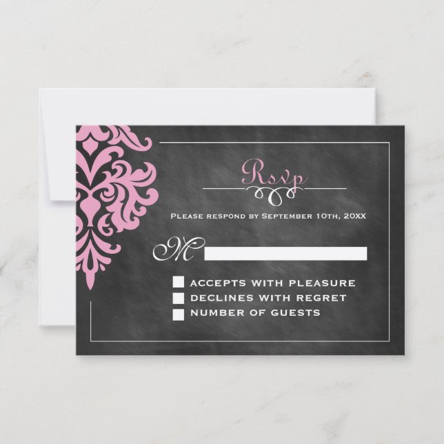 Vintage Chalkboard RSVP Cards (Front)