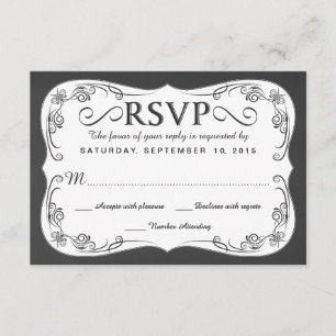 Vintage Chalkboard RSVP Wedding Reply Cards