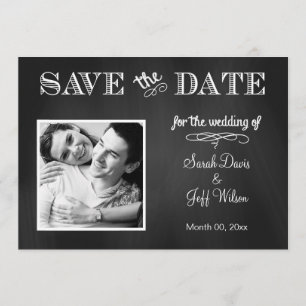 Vintage Chalkboard Save the Date Photo Card