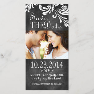 Vintage Chalkboard Save the Date Photo Cards