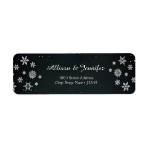 Vintage Chalkboard snowflake holiday Label Address